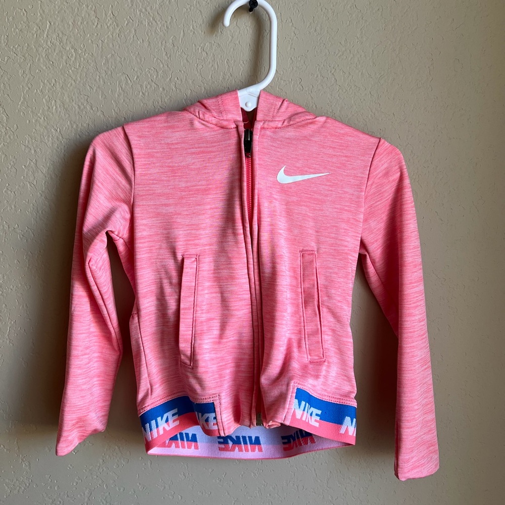 Nike Kids Pink Swim Coverup with Blue Accents